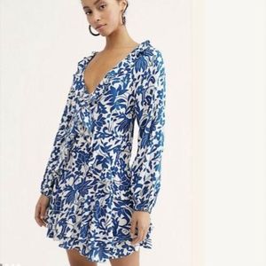 Free People Rebecca Floral Mini Dress Ruffle Sz S